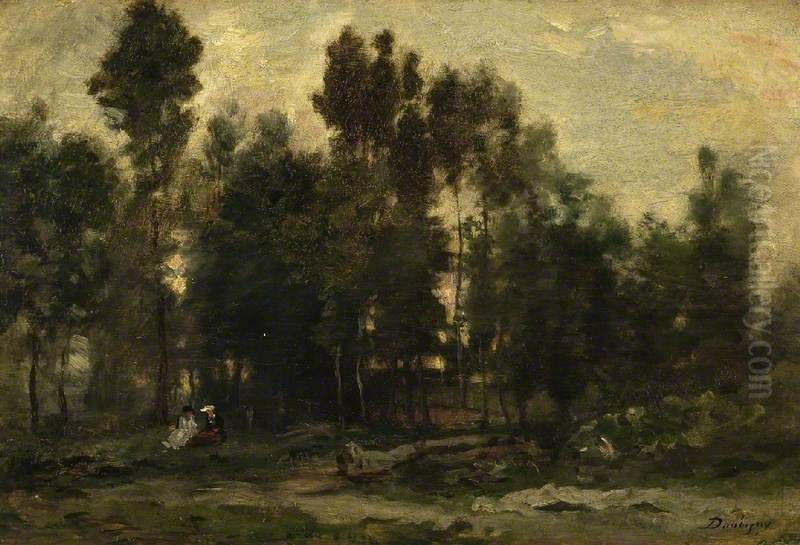 The Wood Oil Painting by Charles-Francois Daubigny