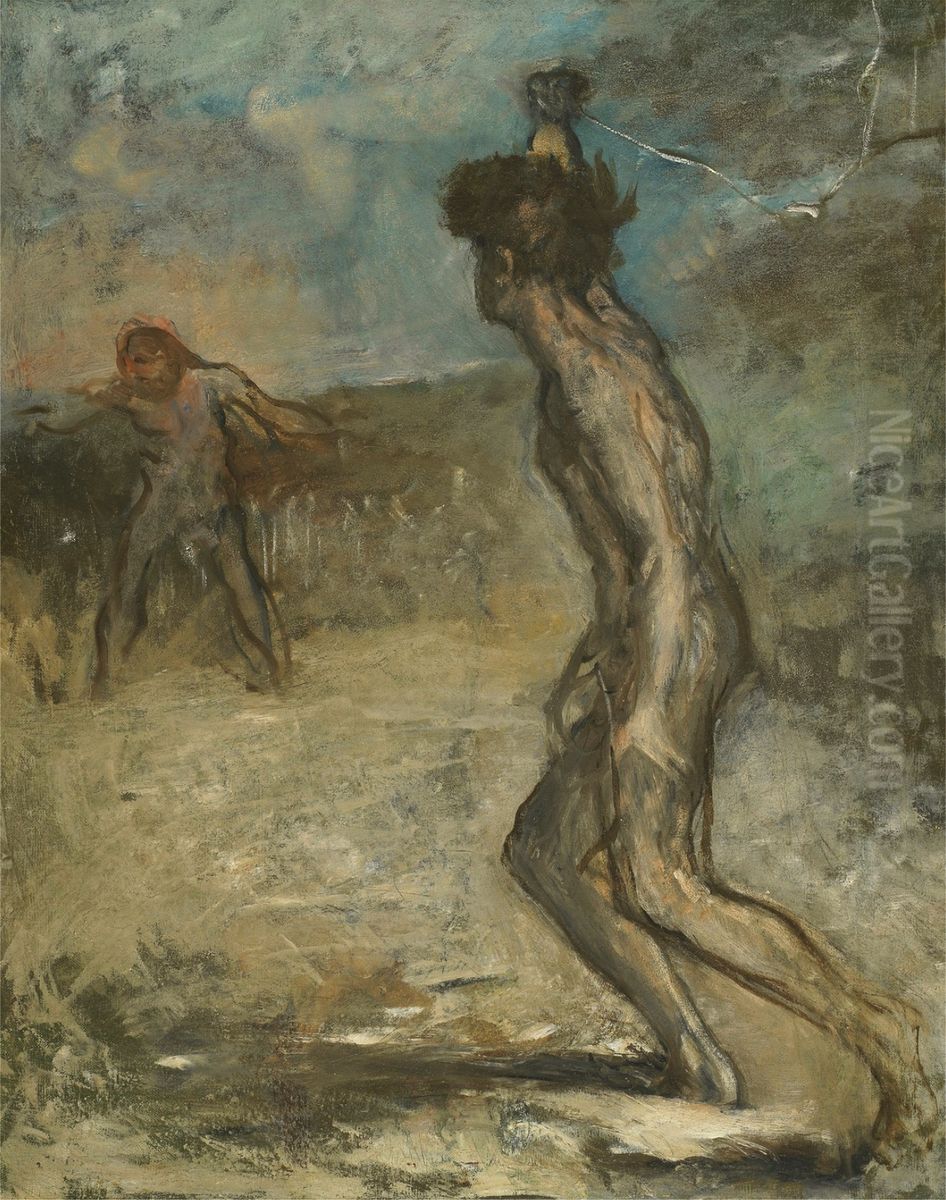 David and Goliath Oil Painting by Edgar Degas
