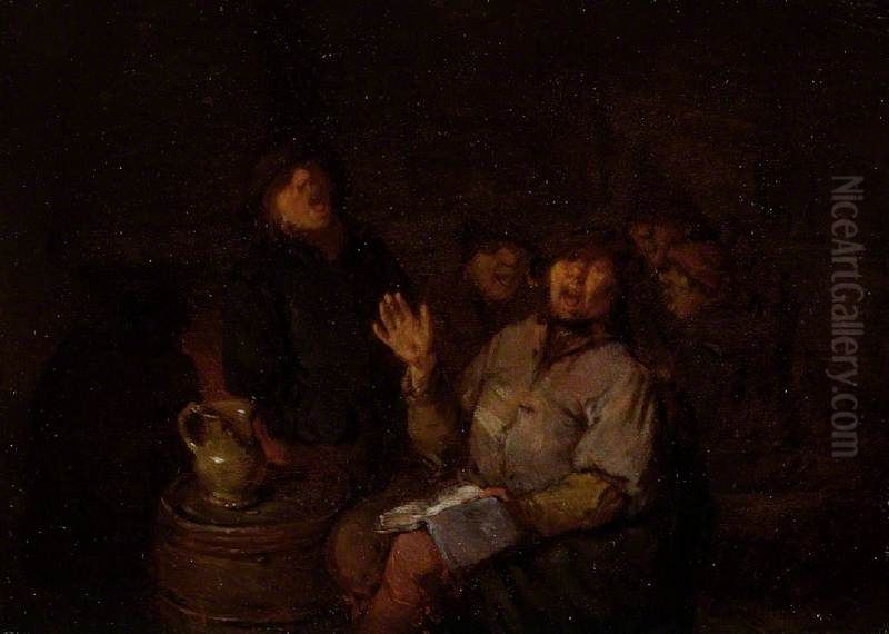 Singing Peasants Oil Painting by Egbert Van Heemskerck
