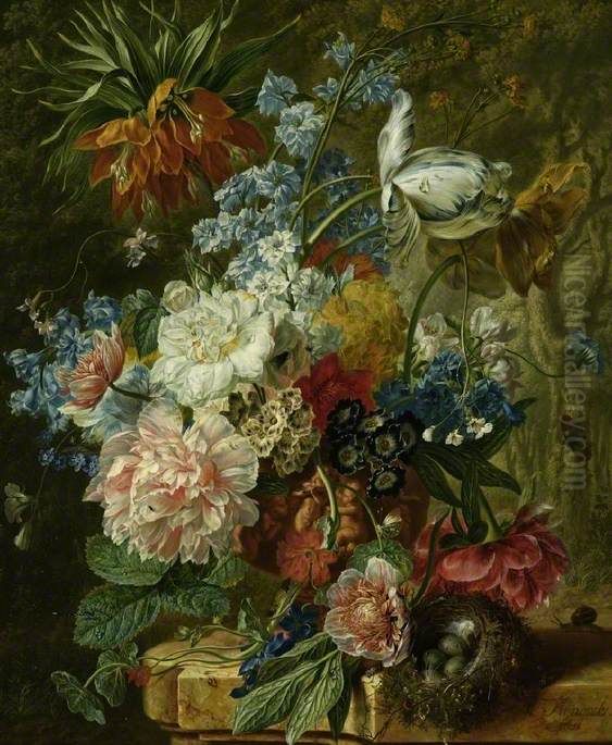 Vase of Flowers Oil Painting by Wybrand Hendricks