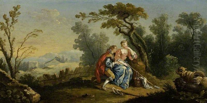A Pastoral Oil Painting by Jean-Baptiste Huet