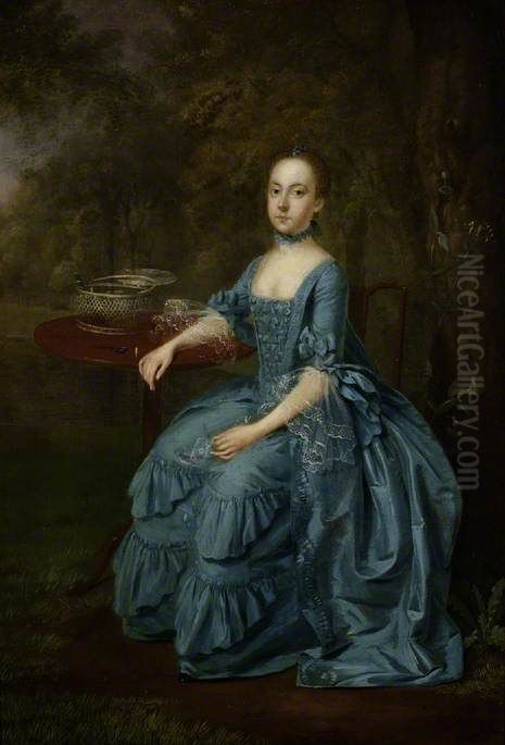 Lady Milner (nee Miss Mordaunt) Oil Painting by Arthur Devis