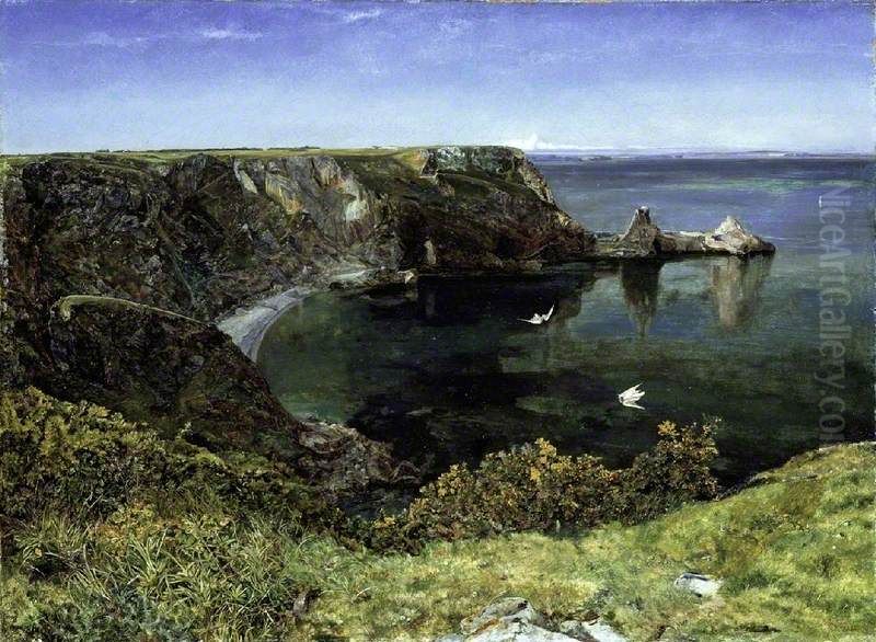 Anstey's Cove, Devon Oil Painting by John William Inchbold