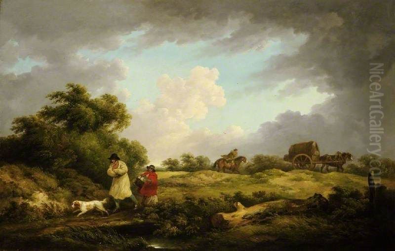 A Windy Day Oil Painting by George Morland