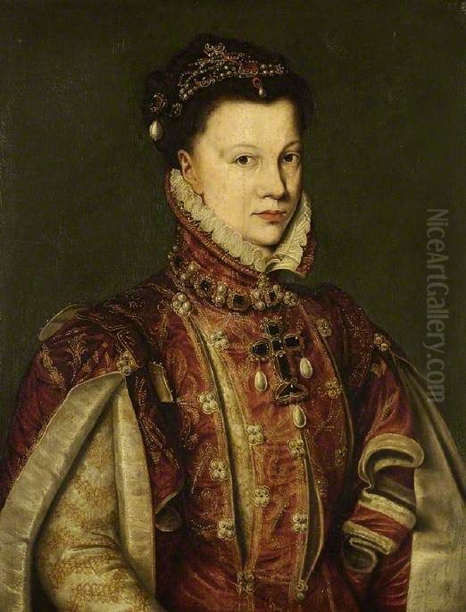 Elisabeth of Valois Oil Painting by Antonis Mor