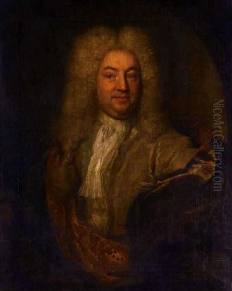 Portrait of Matthew Decker (1679-1749) Oil Painting by Theodorus Netscher