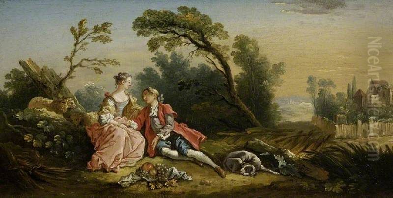 A Pastoral Oil Painting by Jean-Baptiste Huet