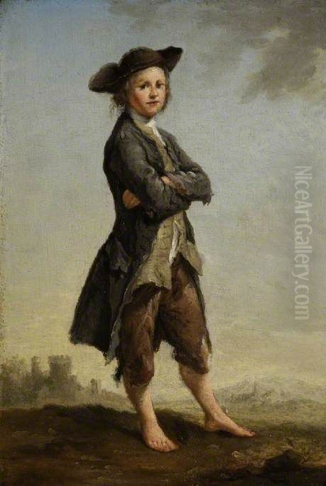 Beggar Boy Oil Painting by Etienne Jeaurat