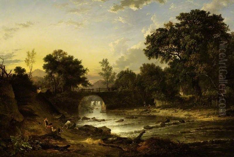 A View of the Douglas Bridge near Inverary, Argyllshire Oil Painting by Patrick Nasmyth