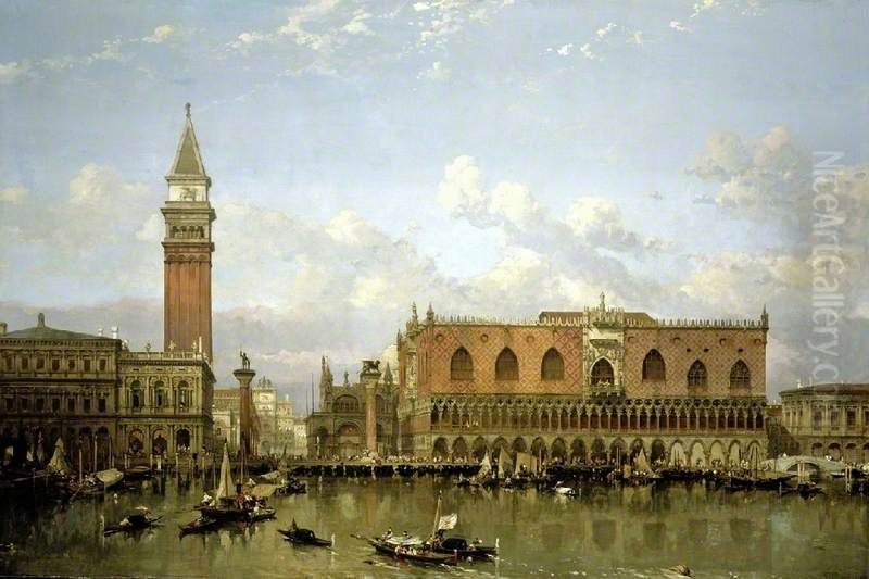 The Doge's Palace, Venice, from the Bacino di San Marco Oil Painting by David Roberts