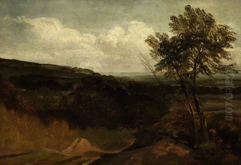 Landscape Study Oil Painting by Peter de Wint