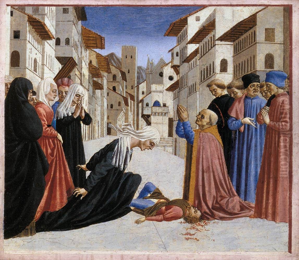 A Miracle of Saint Zenobius Oil Painting by Domenico Veneziano