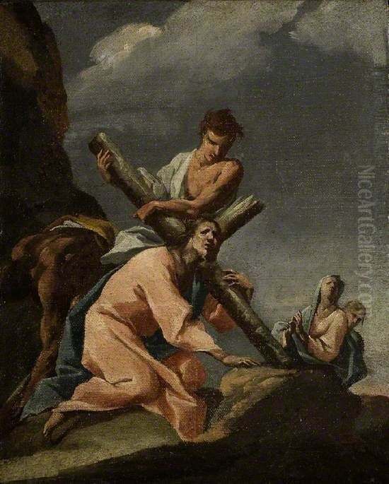 Christ Falling under the Cross Oil Painting by Nicolo Grassi