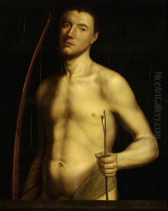 Portrait of a Man as Saint Sebastian Oil Painting by Antonis Mor
