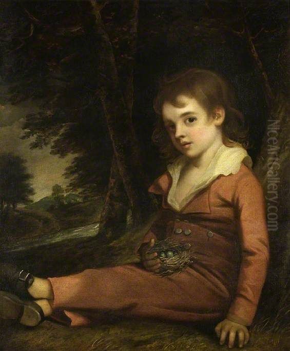 Boy with a Bird's Nest Oil Painting by John Hoppner