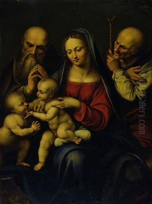Holy Family with the Infant Saint John the Baptist Oil Painting by Cesare da Sesto