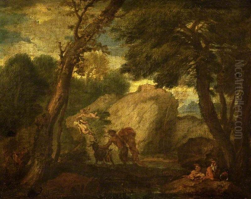 Landscape with Mythological Figures Oil Painting by Pier Francesco Mola