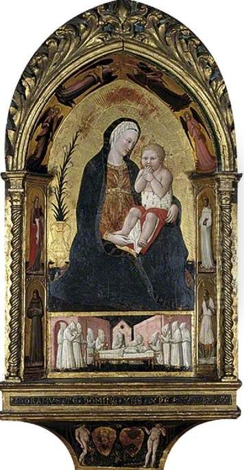 The Virgin of Humility, with a Complete Cycle of Sin and Redemption  (made for a flagellant company) Oil Painting by Paolo Schiavo