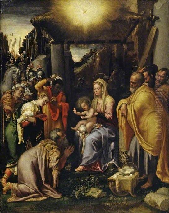 Adoration of the Kings Oil Painting by Taddeo Zuccari