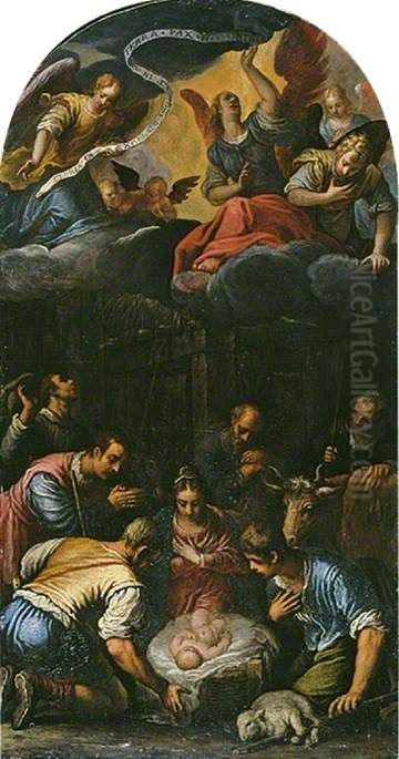 The Adoration of the Shepherds Oil Painting by Alessandro Turchi