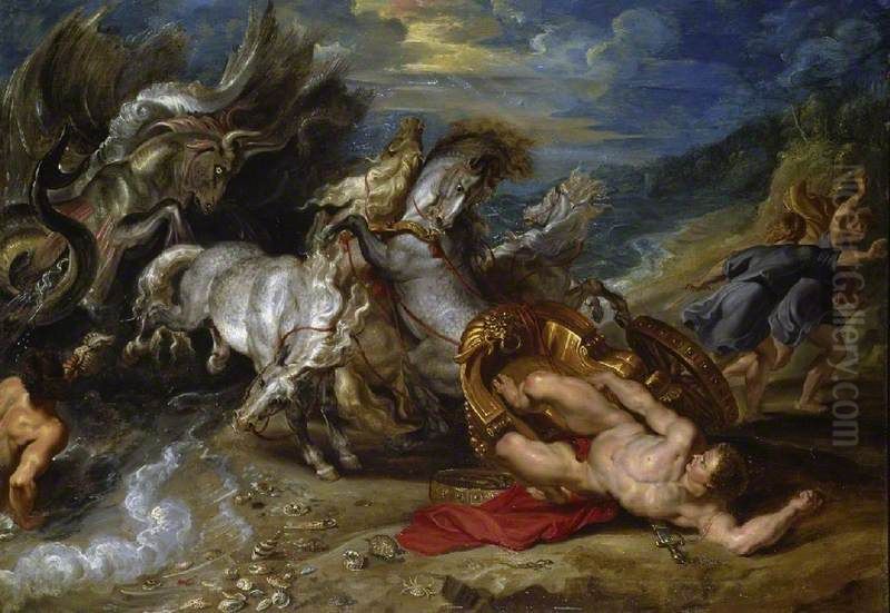 The Death of Hippolytus Oil Painting by (studio of) Rubens, Peter Paul