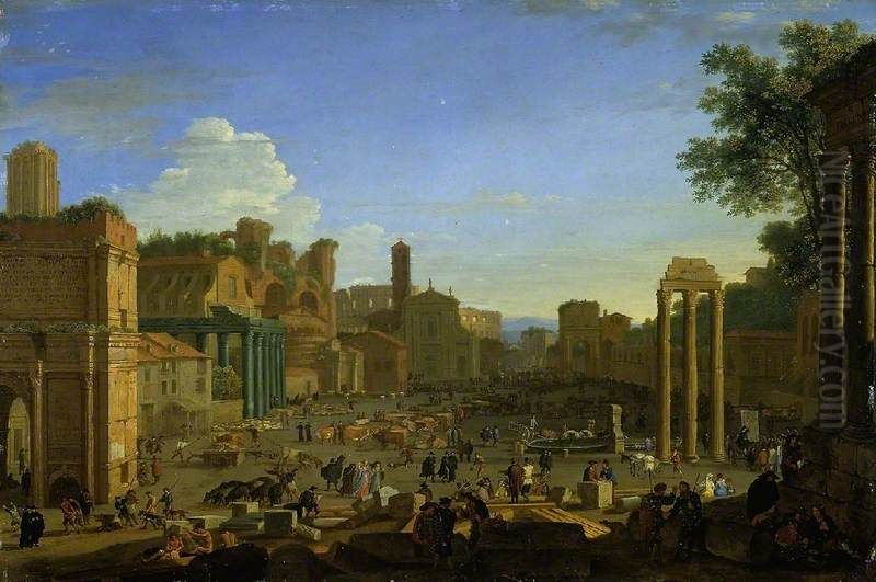 Campo Vaccino (Forum Romanum), Rome Oil Painting by Herman Van Swanevelt