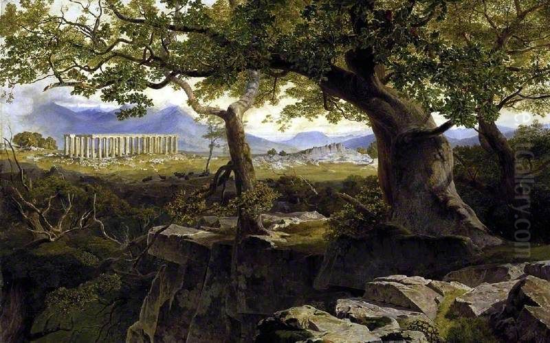 The Temple of Apollo at Bassae Oil Painting by Edward Lear