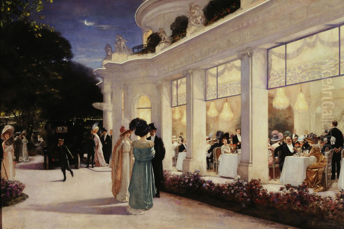 Une soiree au Pre-Catelan Oil Painting by Henri Gervex
