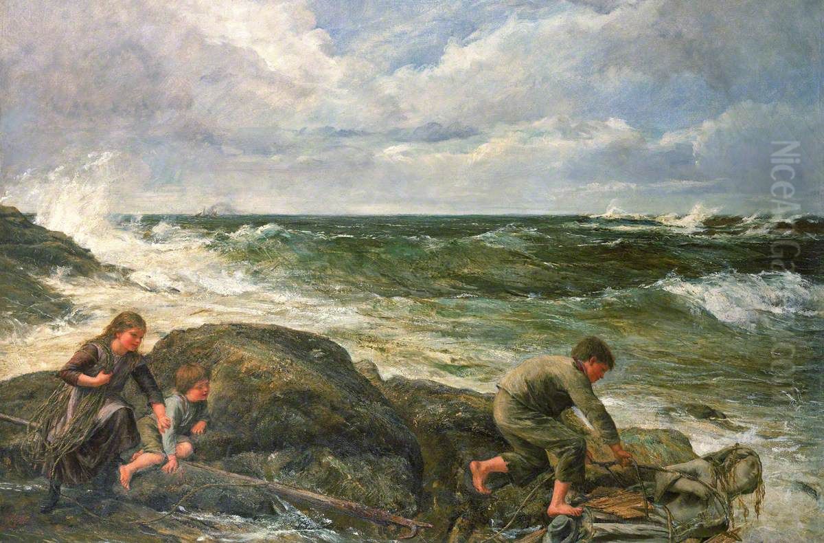 Catching a Mermaid Oil Painting by James Clarke Hook