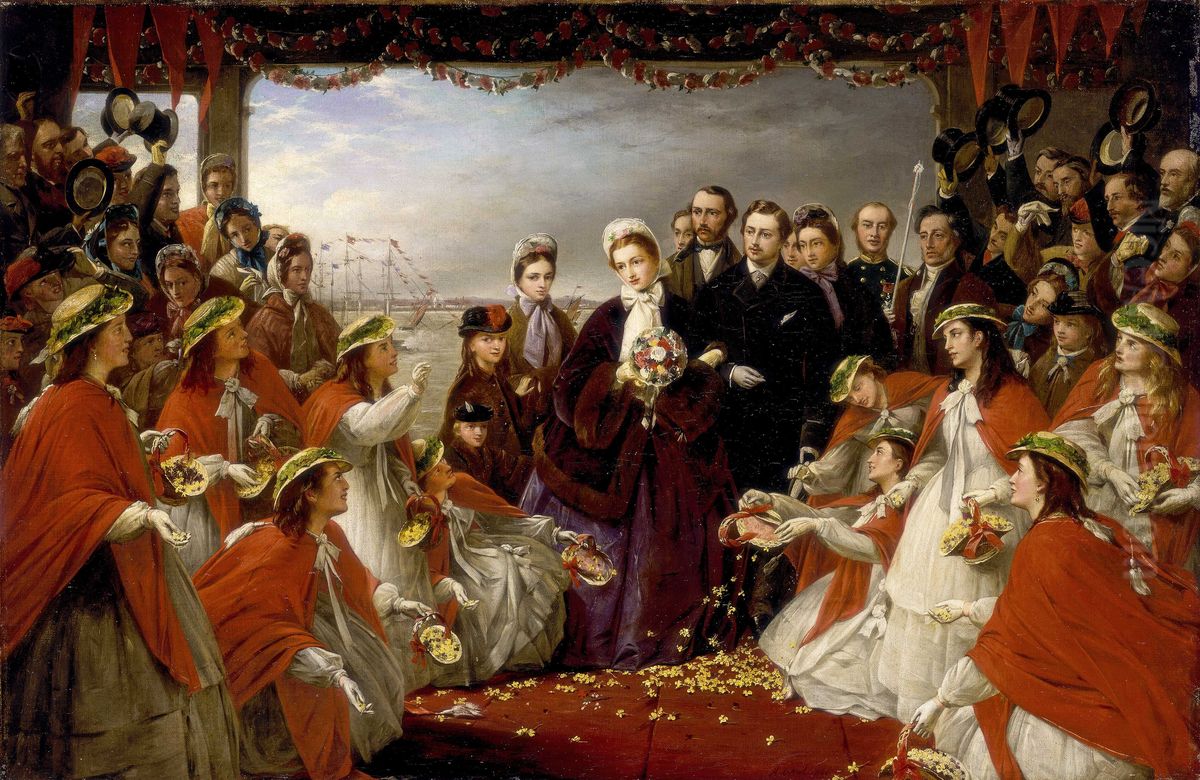The Landing of HRH the Princess Alexandra at Gravesend, March 7 1863 Oil Painting by Henry Nelson O'Neil