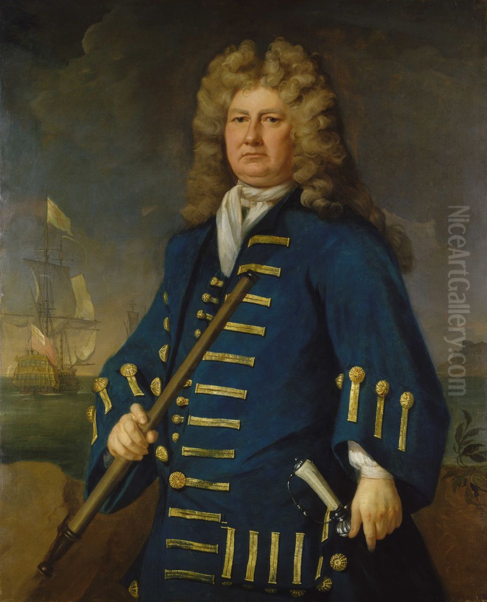 Sir Cloudesley Shovell, 1650-1707 Oil Painting by Michael Dahl