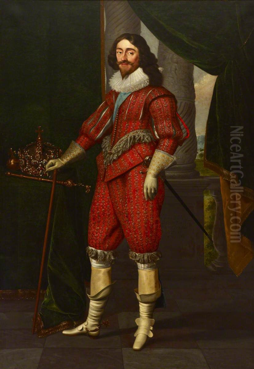 Charles I, 1600-49 King of Great Britain and Ireland Oil Painting by Daniel Mijtens
