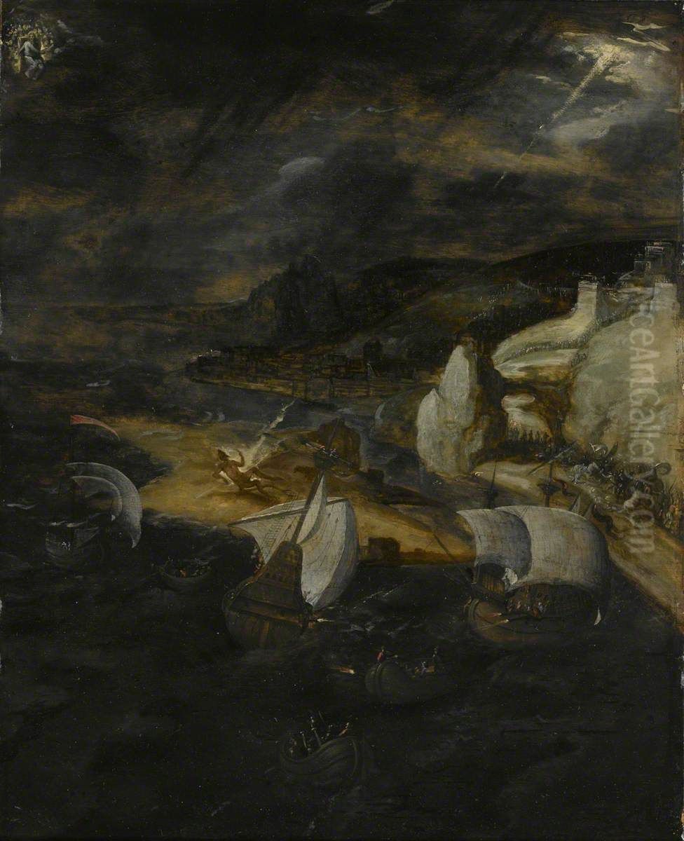 The Fall of Lucifer Oil Painting by Herri met de Bles