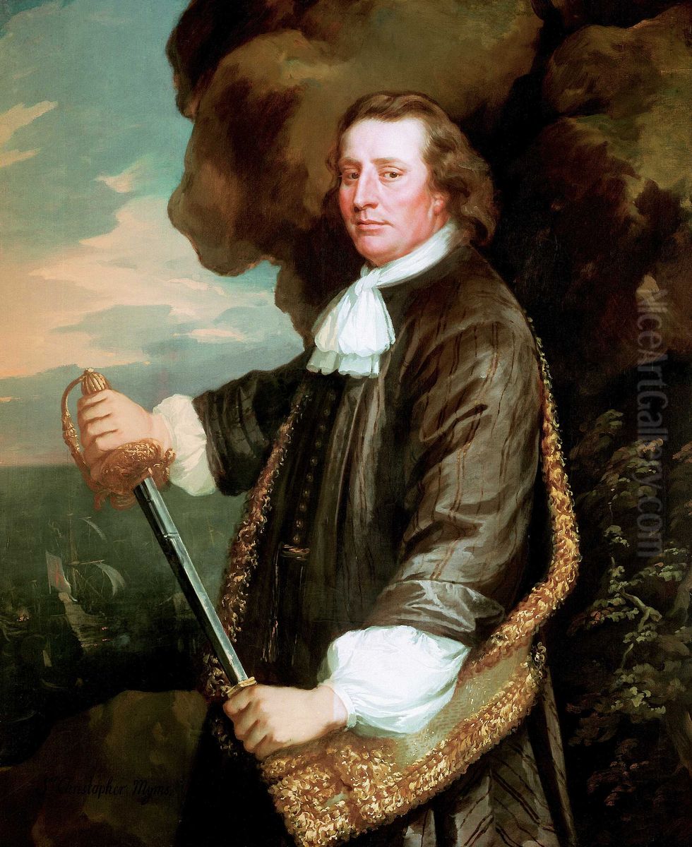 Vice-Admiral Sir Christopher Myngs, 1625-66 Oil Painting by Peter Lely