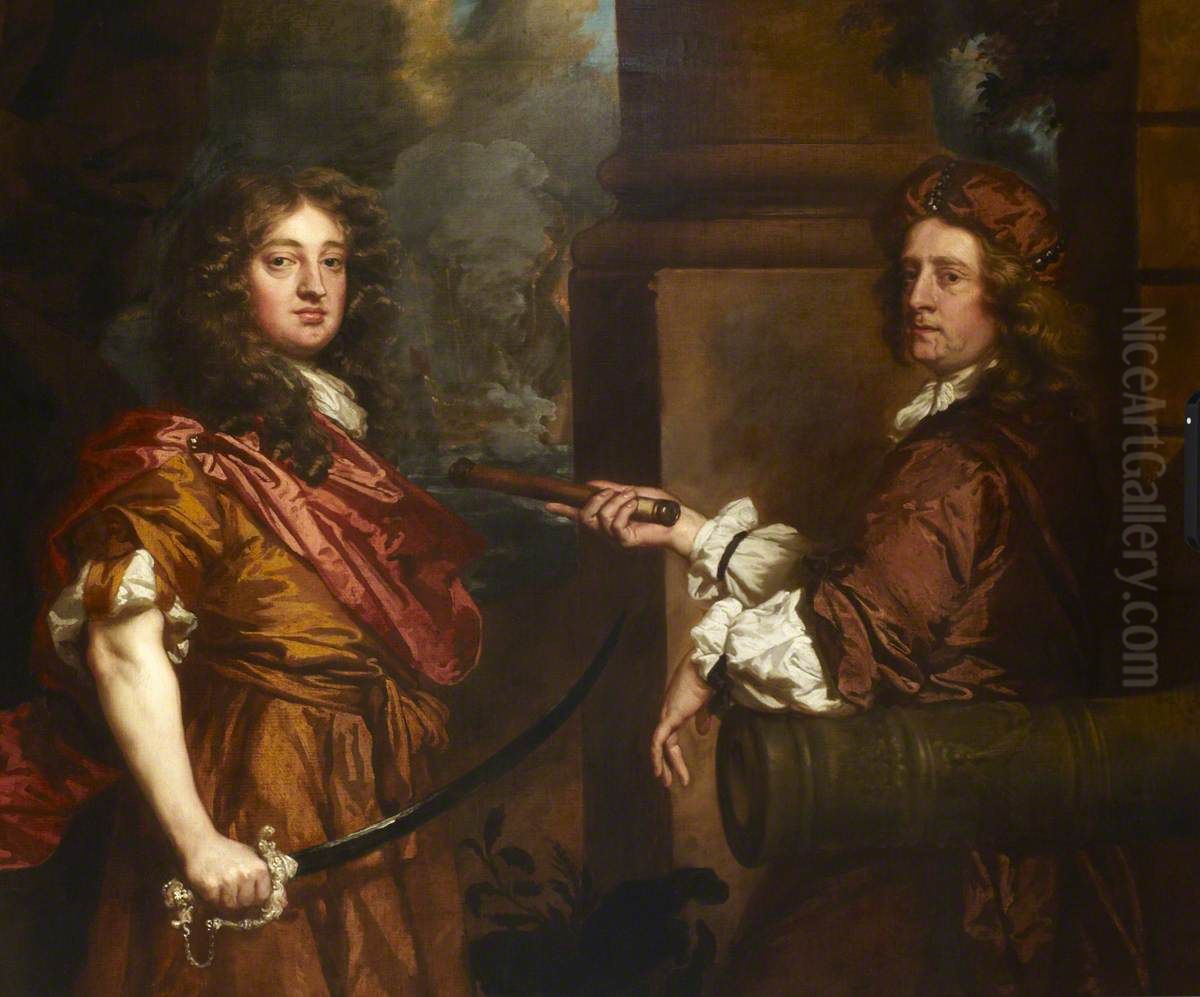 Sir Frescheville Holles, 1642-72, and Sir Robert Holmes, c. 1622-92 Oil Painting by Peter Lely