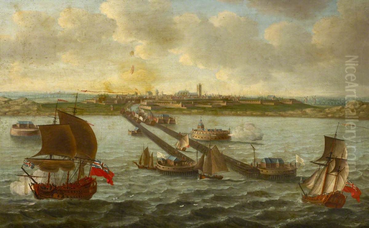 View of Dunkirk in the 17th century Oil Painting by Ludolf Bakhuizen