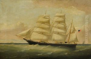 The barque 'Lord Clarendon' under way
