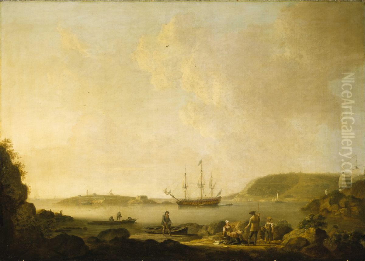 Drake's Island, Plymouth Oil Painting by Dominic Serres