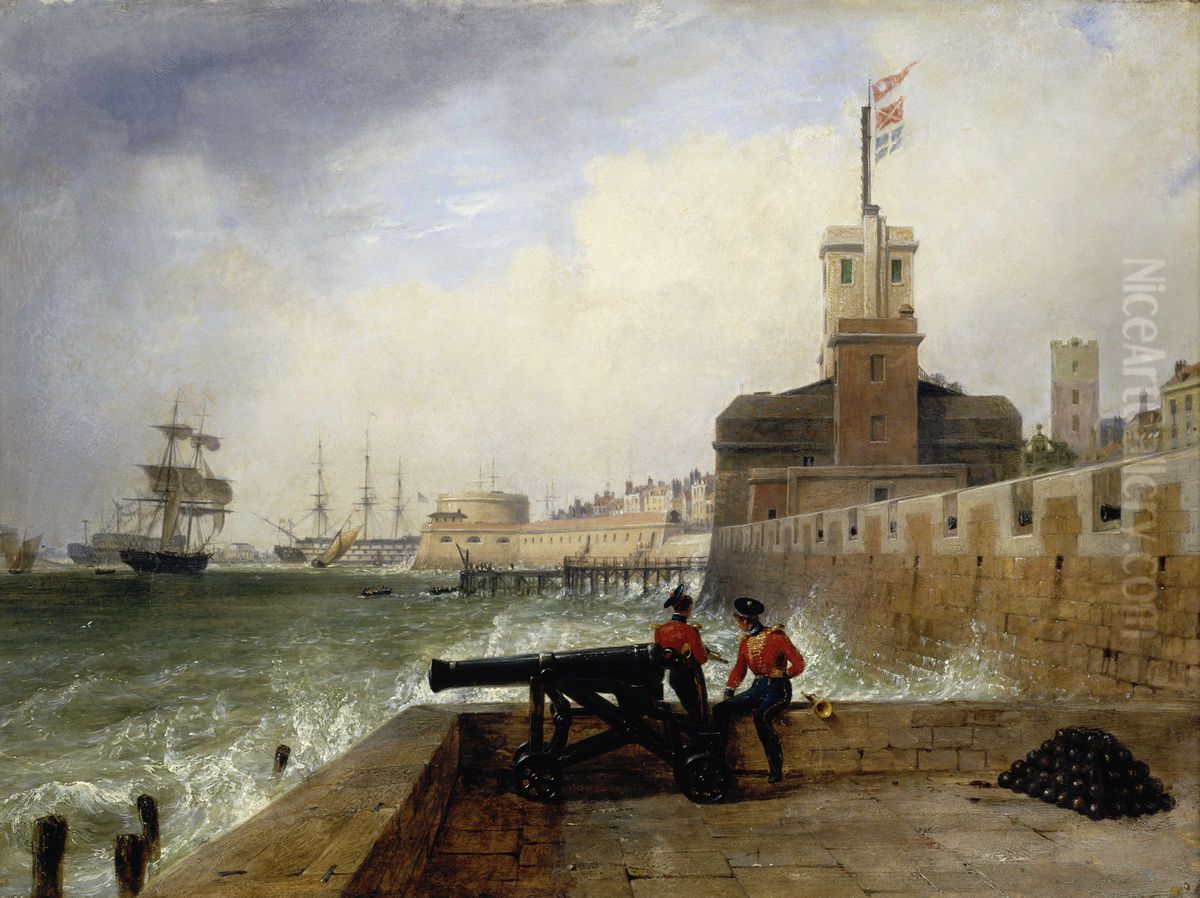 Semaphore at Portsmouth Oil Painting by Edward William Cooke