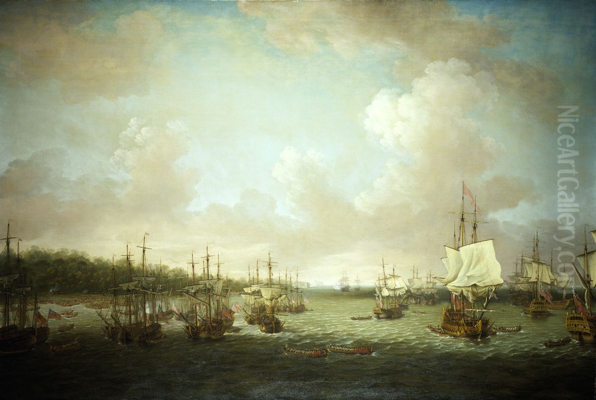 Landing Cannon and Stores, 30 June Oil Painting by Dominic Serres