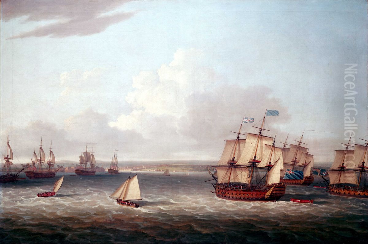 The British Fleet Entering Havana, 21 August 1762 Oil Painting by Dominic Serres