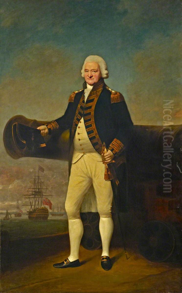 Sir Peter Parker Bt, 1721-1811, Admiral of the Fleet Oil Painting by Lemuel-Francis Abbott