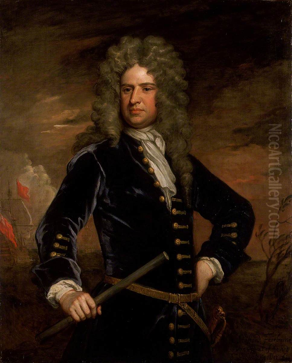 Vice-Admiral Sir Stafford Fairborne, c. 1666-1742 Oil Painting by Godfrey Kneller
