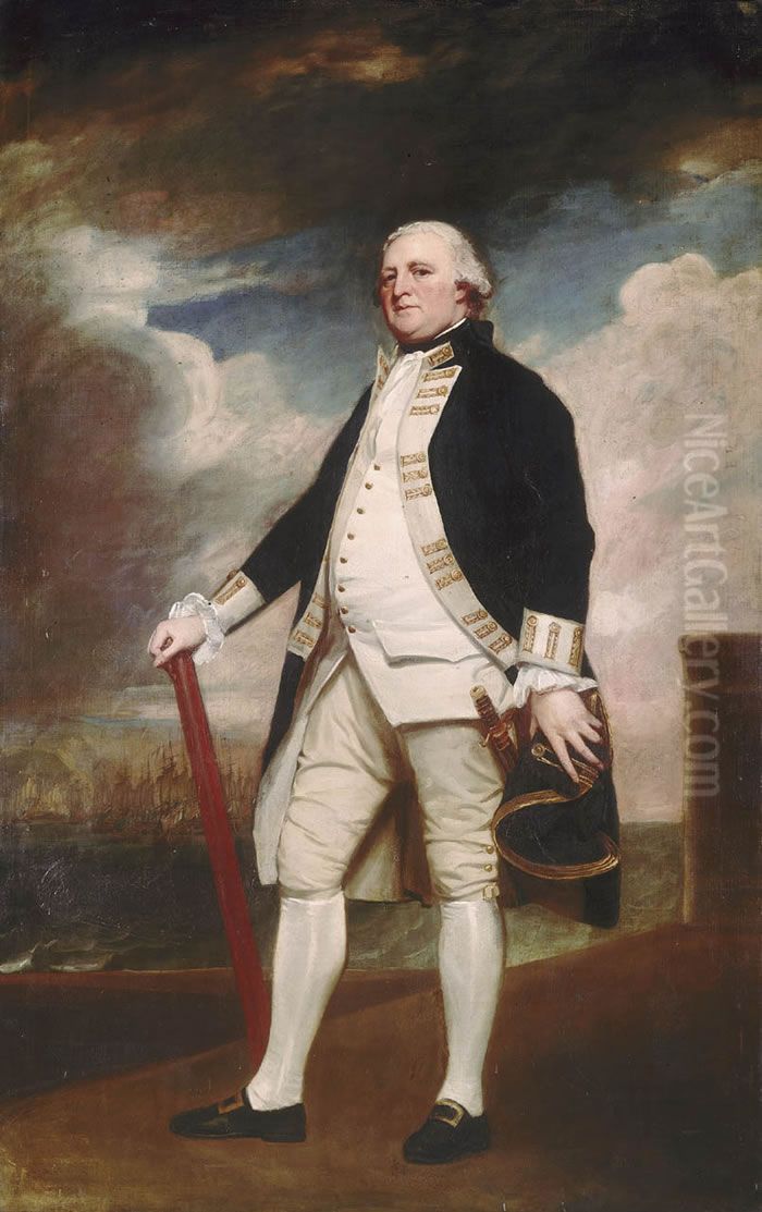 Vice-Admiral George Darby, circa 1720-90 Oil Painting by George Romney