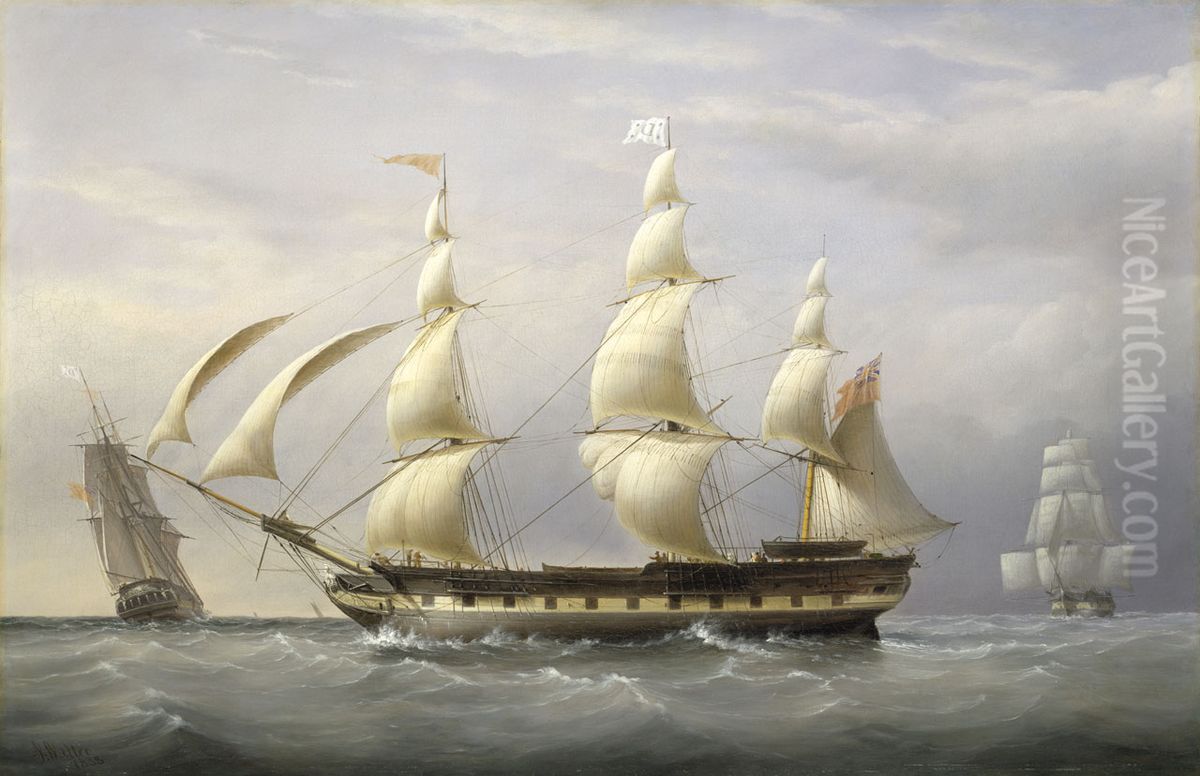 The West Indiaman 'Britannia' Oil Painting by Joseph Walter