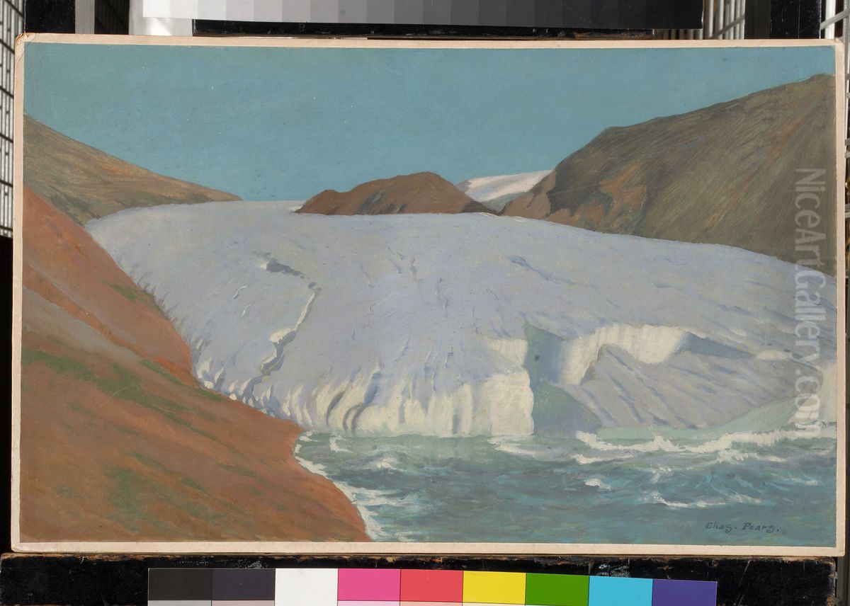 A glacier Oil Painting by Charles Pears