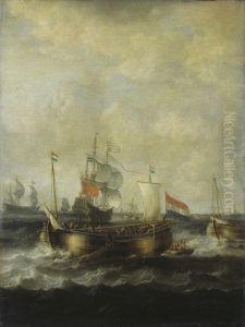 Dutch Indiamen Passing Herring Busses