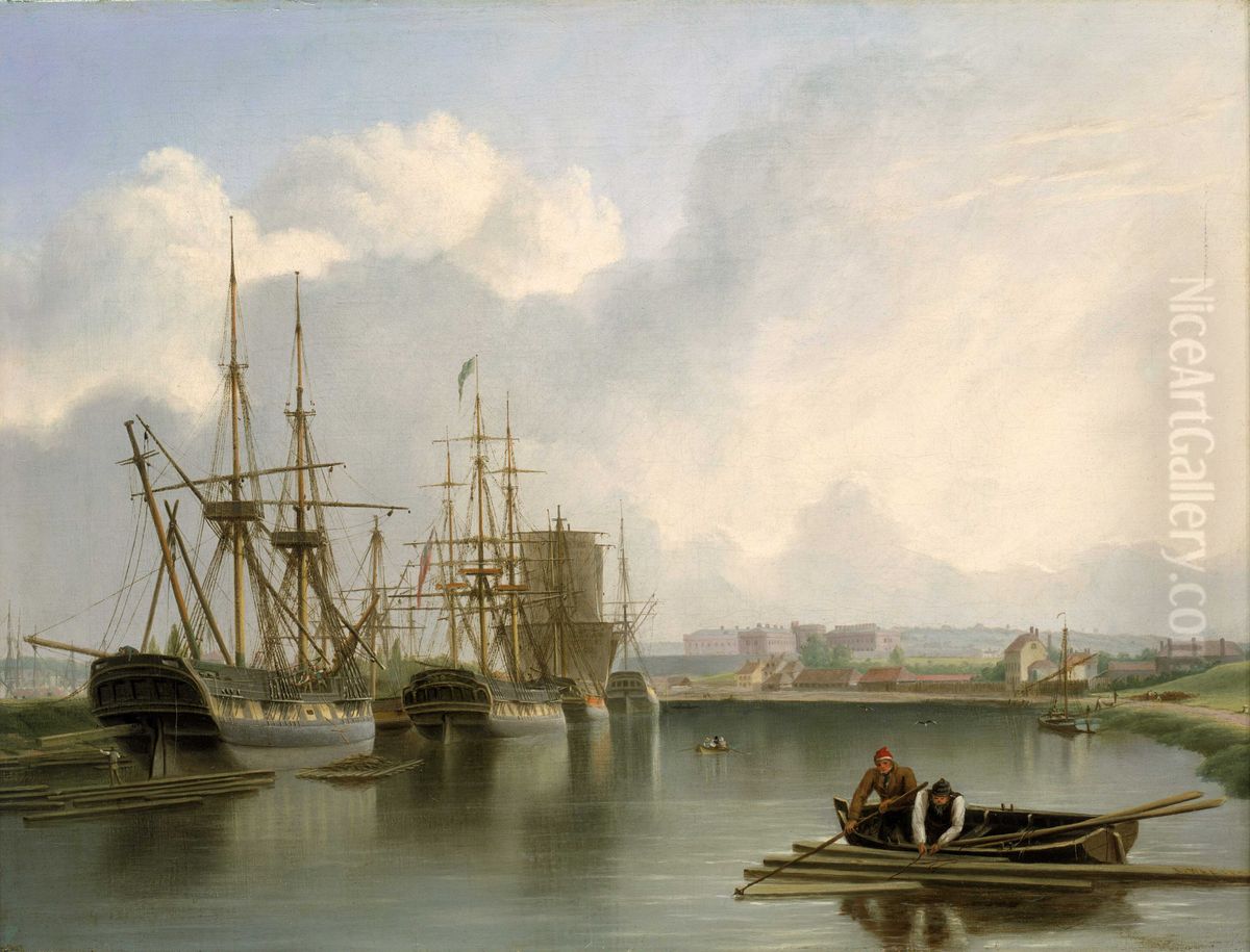 Shipping off Bristol Oil Painting by Joseph Walter