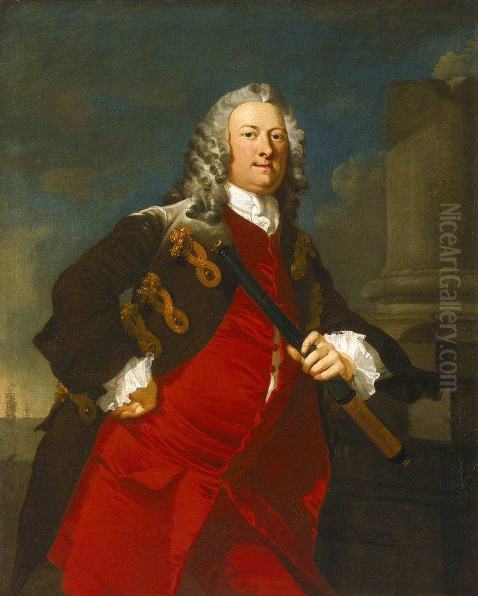 Commodore Thomas Smith, 1707-62 Oil Painting by Richard Wilson