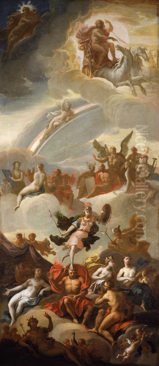 An Allegory of Apollo and Minerva as Wisdom and the Arts Oil Painting by James Thornhill
